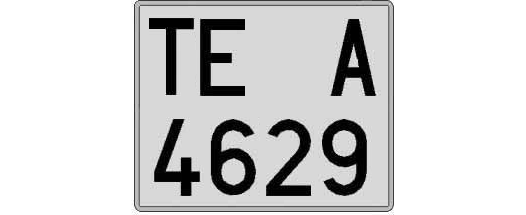 TE4629A matricula cuadrada