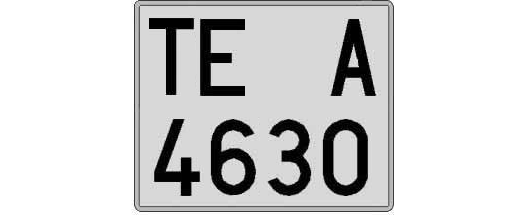 TE4630A matricula cuadrada
