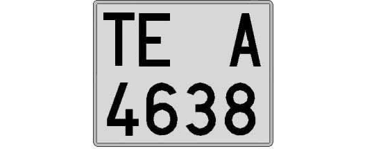 TE4638A matricula cuadrada