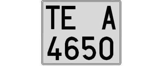 TE4650A matricula cuadrada