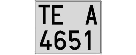 TE4651A matricula cuadrada
