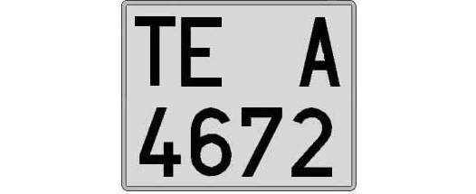 TE4672A matricula cuadrada