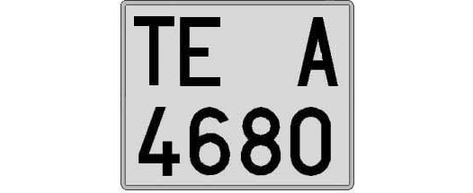 TE4680A matricula cuadrada