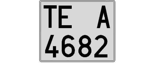 TE4682A matricula cuadrada