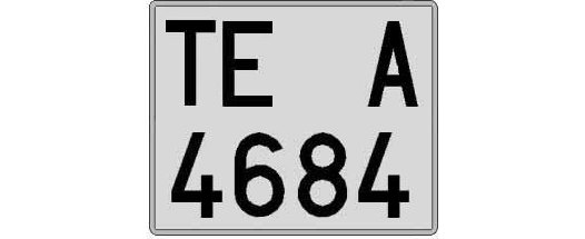 TE4684A matricula cuadrada
