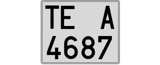 TE4687A matricula cuadrada