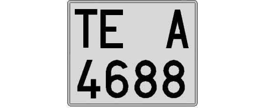 TE4688A matricula cuadrada