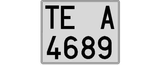 TE4689A matricula cuadrada