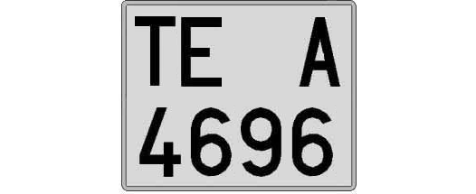 TE4696A matricula cuadrada