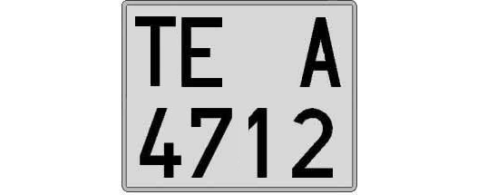 TE4712A matricula cuadrada