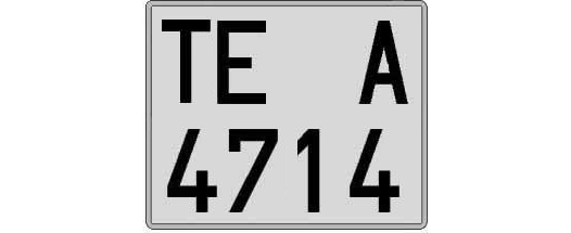 TE4714A matricula cuadrada