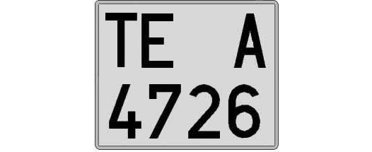 TE4726A matricula cuadrada