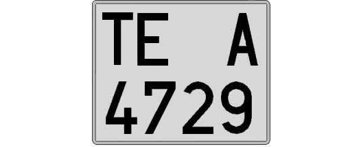 TE4729A matricula cuadrada