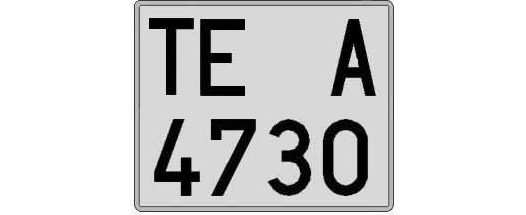 TE4730A matricula cuadrada