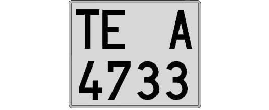 TE4733A matricula cuadrada