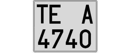 TE4740A matricula cuadrada