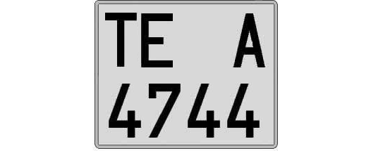 TE4744A matricula cuadrada