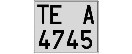 TE4745A matricula cuadrada