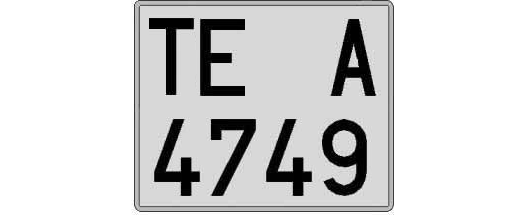 TE4749A matricula cuadrada