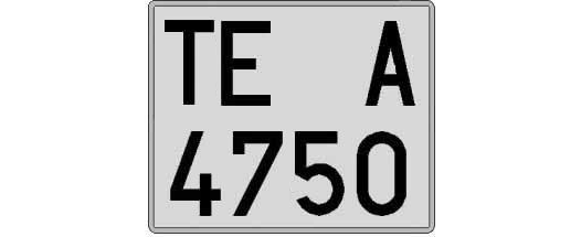 TE4750A matricula cuadrada
