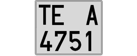 TE4751A matricula cuadrada