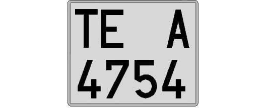 TE4754A matricula cuadrada