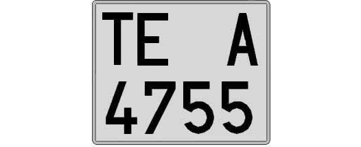 TE4755A matricula cuadrada