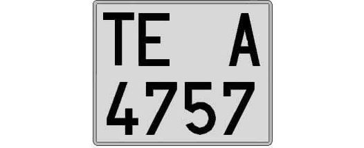 TE4757A matricula cuadrada