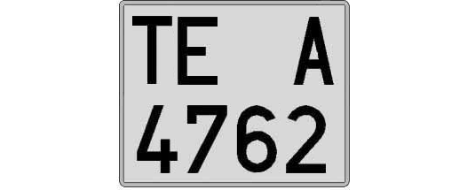 TE4762A matricula cuadrada
