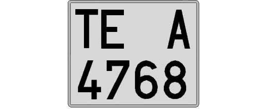 TE4768A matricula cuadrada