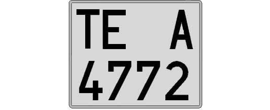 TE4772A matricula cuadrada