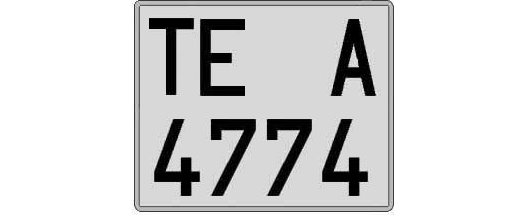 TE4774A matricula cuadrada