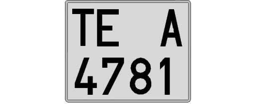 TE4781A matricula cuadrada