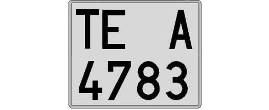 TE4783A matricula cuadrada