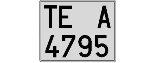 TE4795A matricula cuadrada