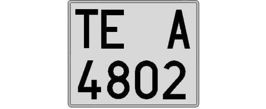 TE4802A matricula cuadrada