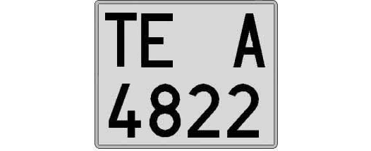 TE4822A matricula cuadrada