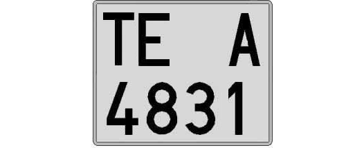TE4831A matricula cuadrada