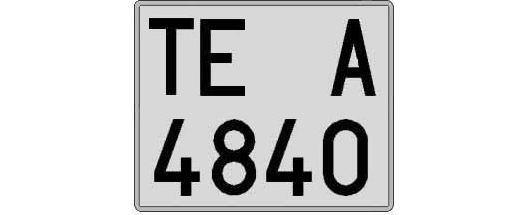TE4840A matricula cuadrada