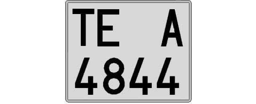 TE4844A matricula cuadrada
