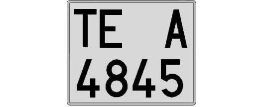 TE4845A matricula cuadrada
