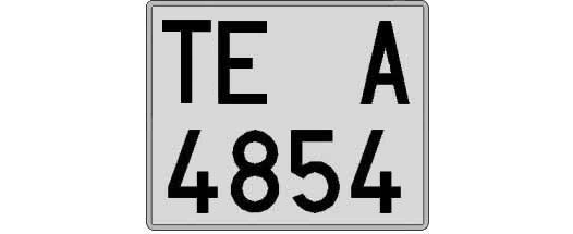 TE4854A matricula cuadrada