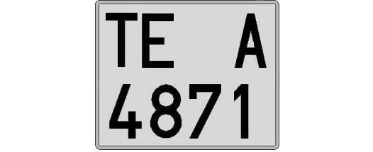 TE4871A matricula cuadrada