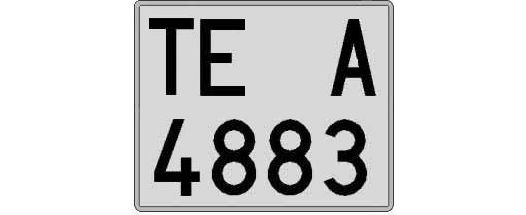 TE4883A matricula cuadrada