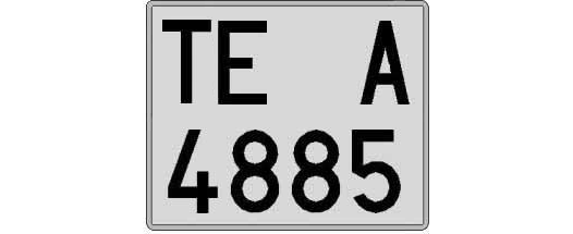 TE4885A matricula cuadrada