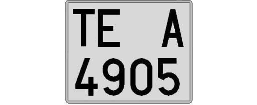 TE4905A matricula cuadrada
