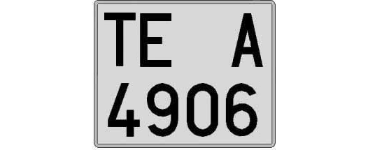 TE4906A matricula cuadrada