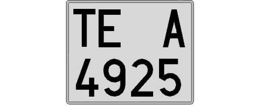 TE4925A matricula cuadrada
