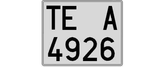 TE4926A matricula cuadrada