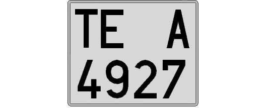 TE4927A matricula cuadrada